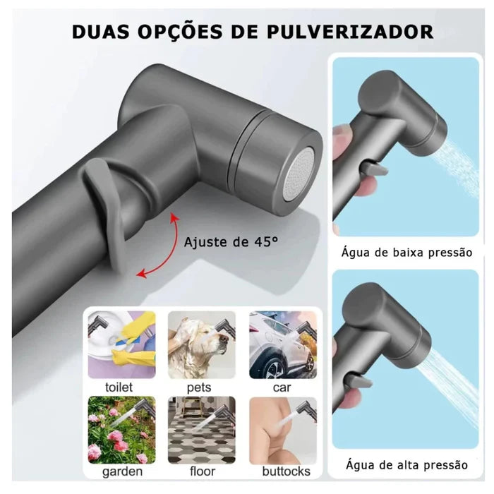 Kit Completo Ducha Higiênica Inox - Alta Pressão - Neohousi