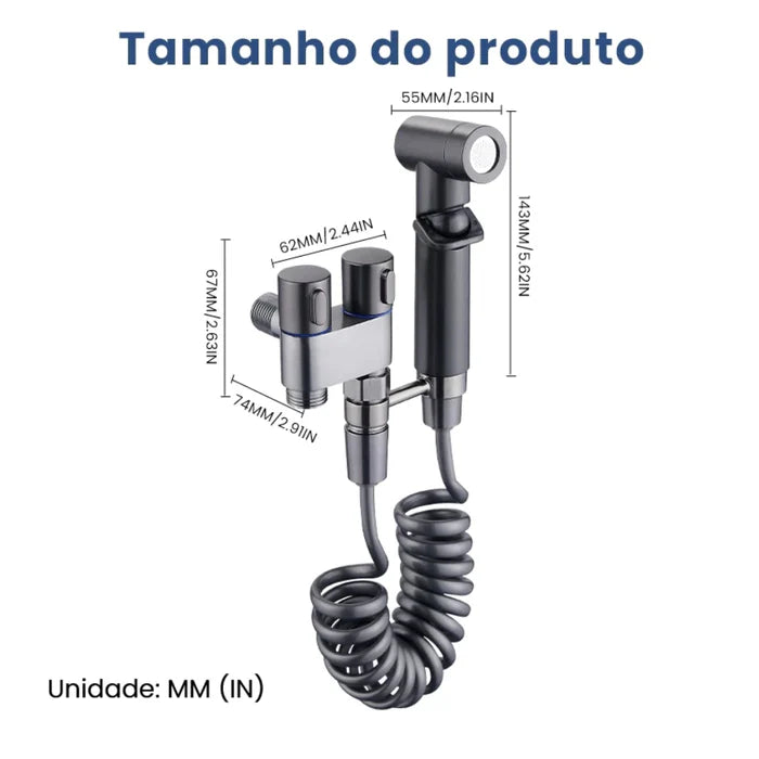 Kit Completo Ducha Higiênica Inox - Alta Pressão - Neohousi