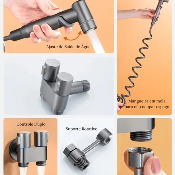 Kit Completo Ducha Higiênica Inox - Alta Pressão - Neohousi