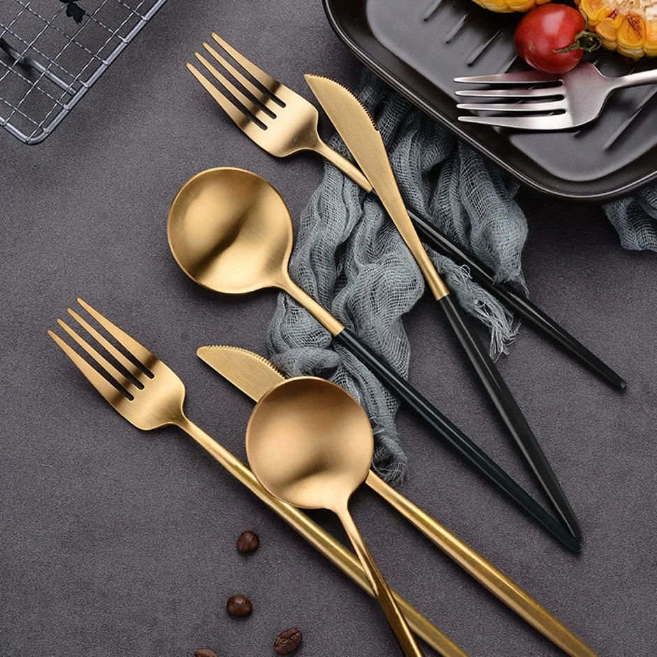 Jogo de Talheres Royal Elegance em Inox - 24 Peças - Neohousi