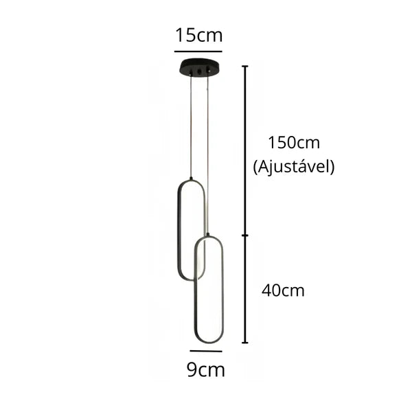 Luminária Pendente Led Moderna 2 Peças - Neo Elegance - Neohousi