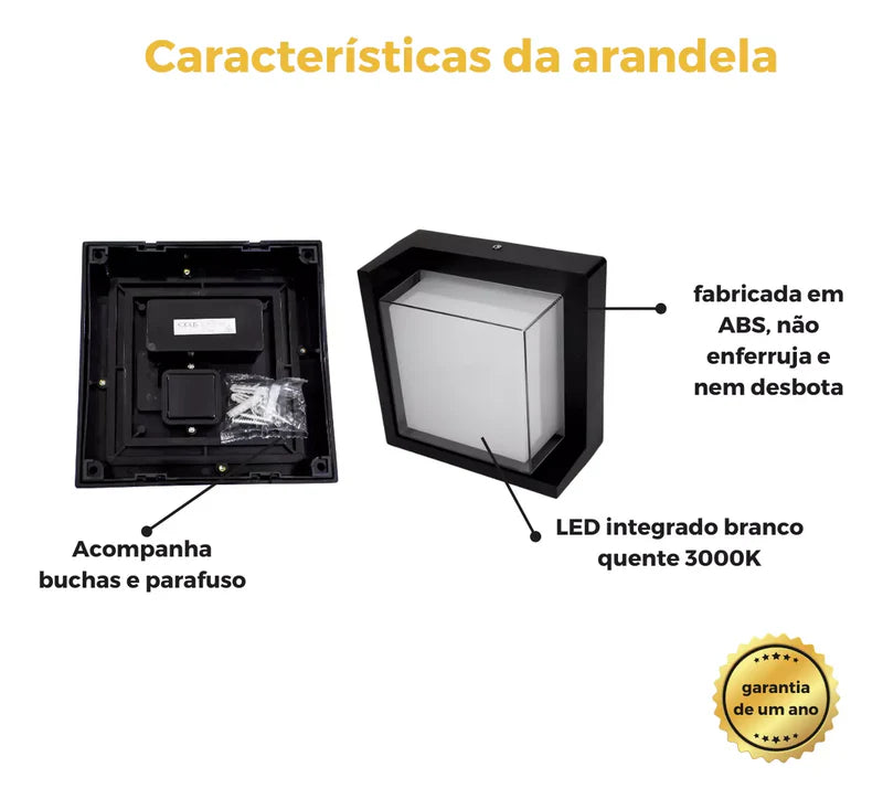 Arandela de Parede Quadrada Minimalista - Neohousi