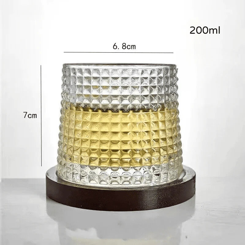 Copo de Whisky Cristal com Base Rotativa - Neohousi
