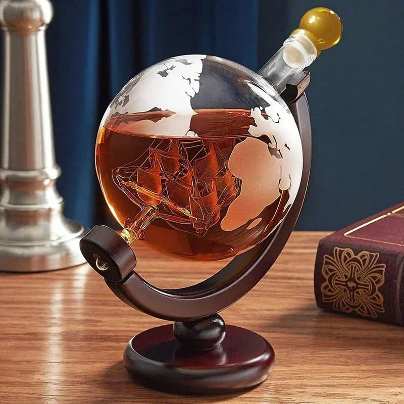 Decanter Whisky Globo Conjunto Recipiente de Vidro - Neohousi