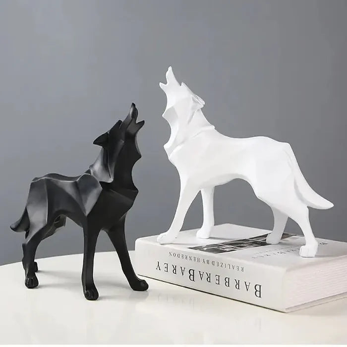 Escultura Decorativa Lobo Uivando - Neohousi