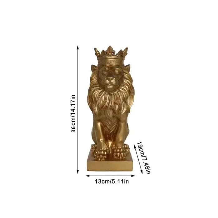 Estatueta Decorativa Leão Imperador - Neohousi