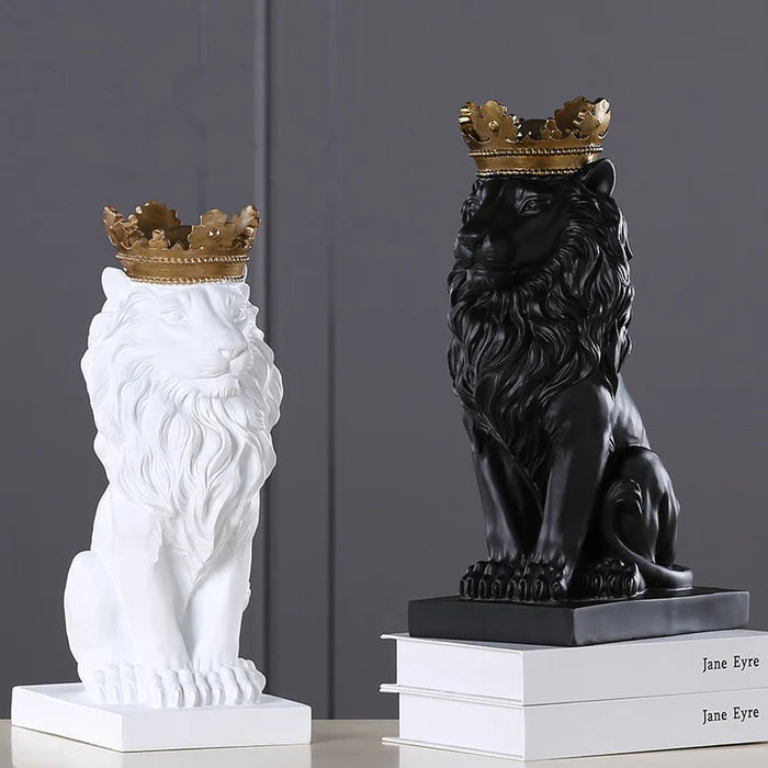 Estatueta Decorativa Leão Imperador - Neohousi