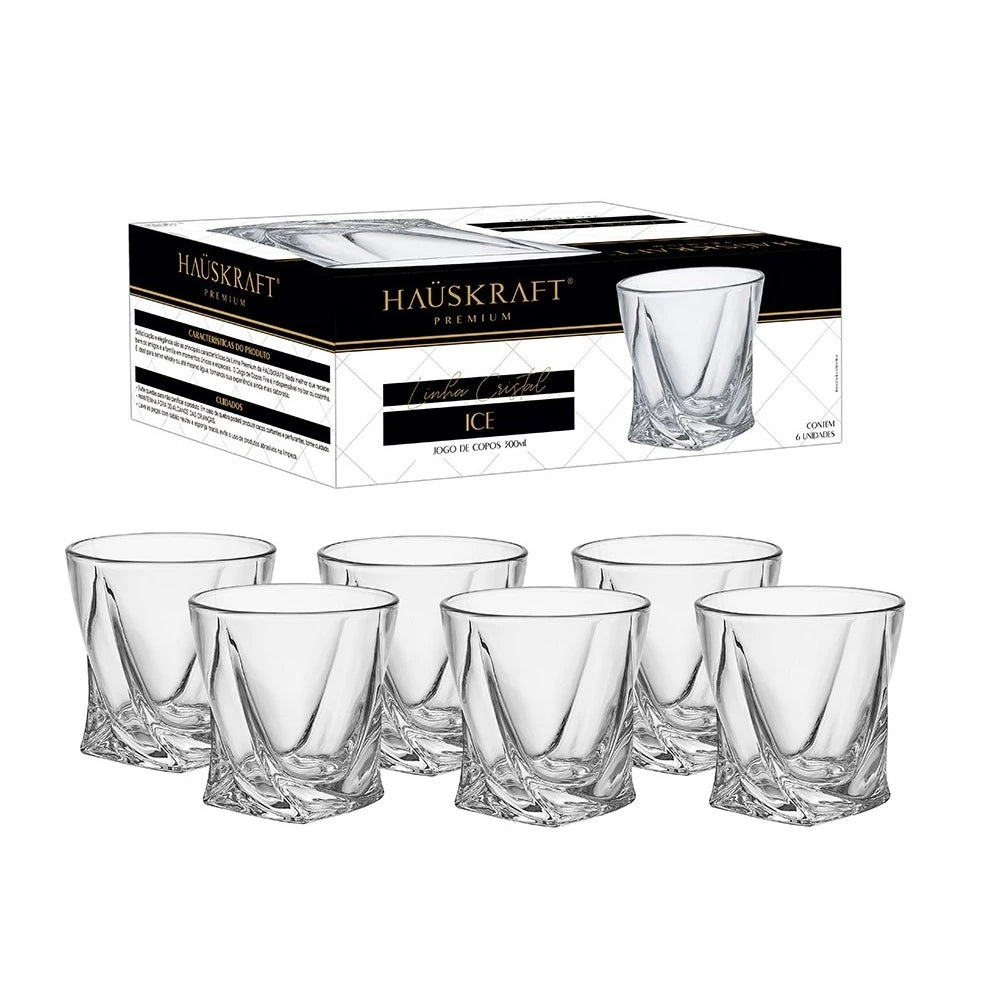 Jogo 6 Copos de Whisky Cristal Helix Hauskraft - Neohousi
