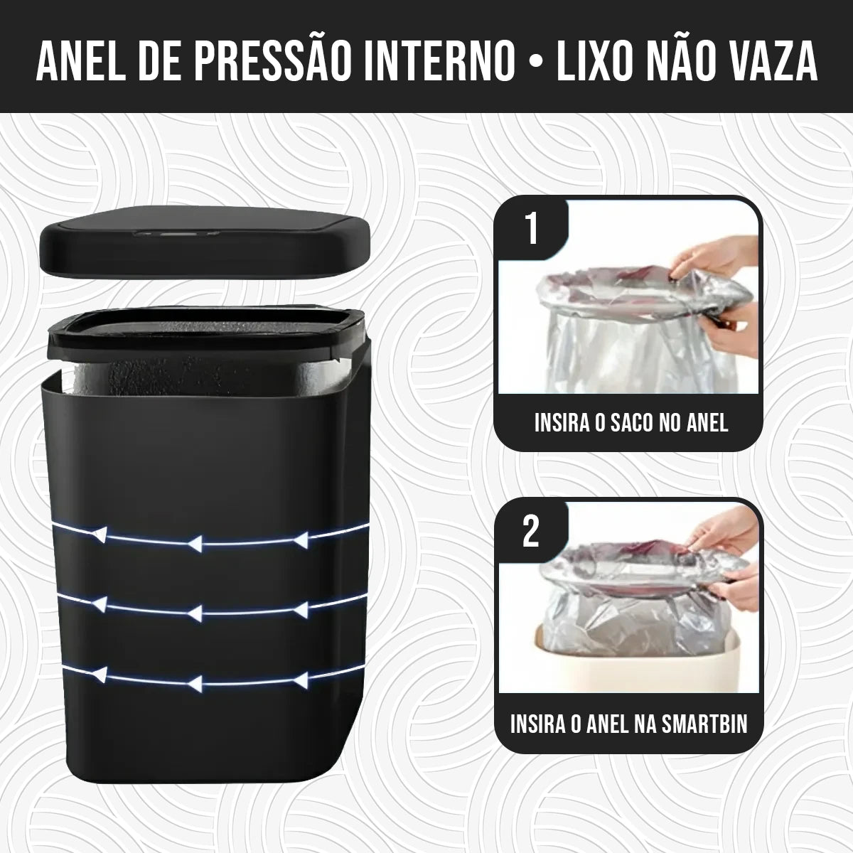 Lixeira Inteligente SmartBin com Sensor de Movimento Recarregável USB - Neohousi