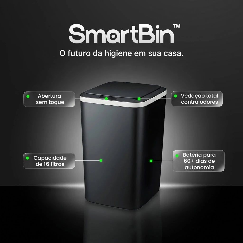 Lixeira Inteligente SmartBin™ com Sensor de Movimento Recarregável USB