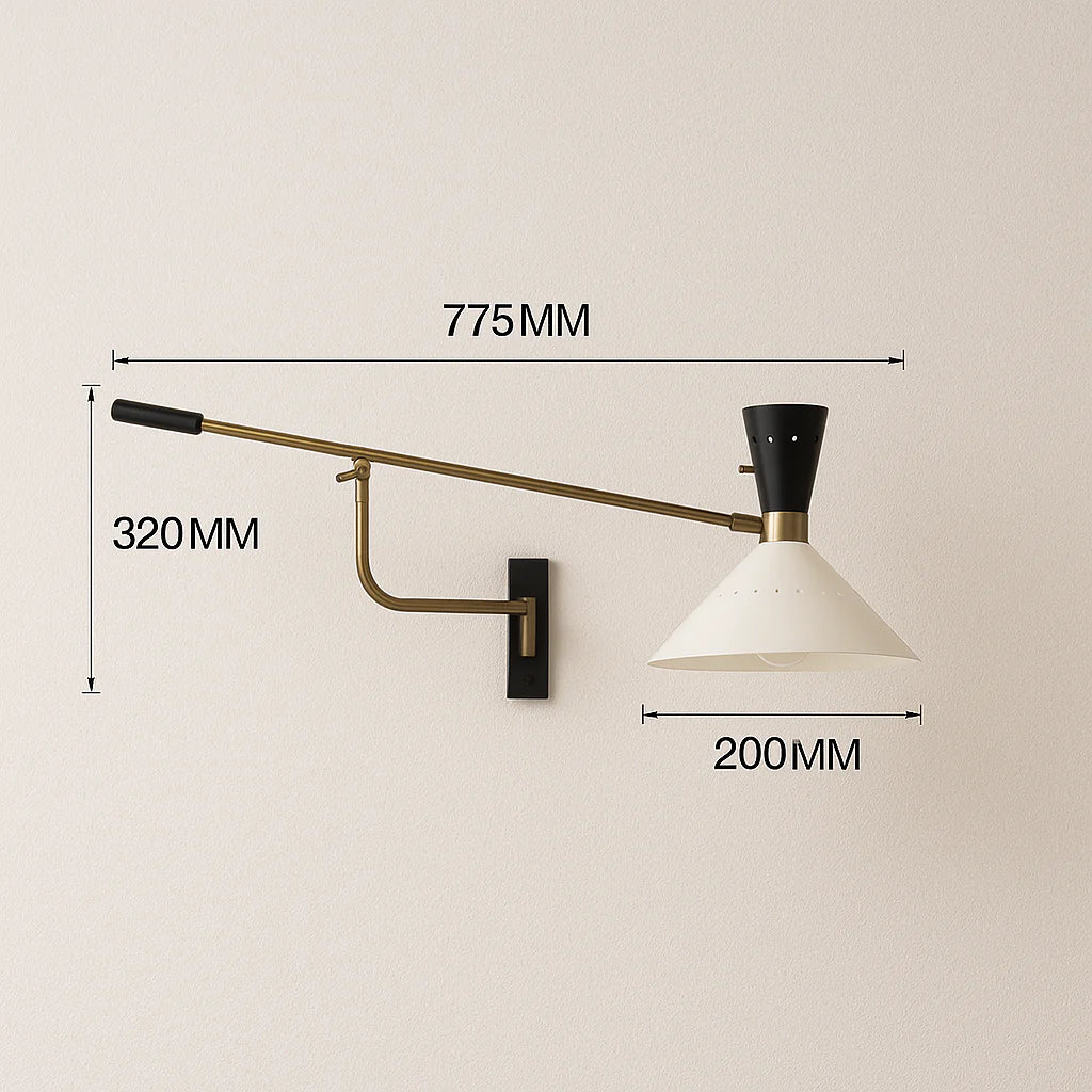 Luminária Arandela Moderna Minimalista Articulada Metal Vecto