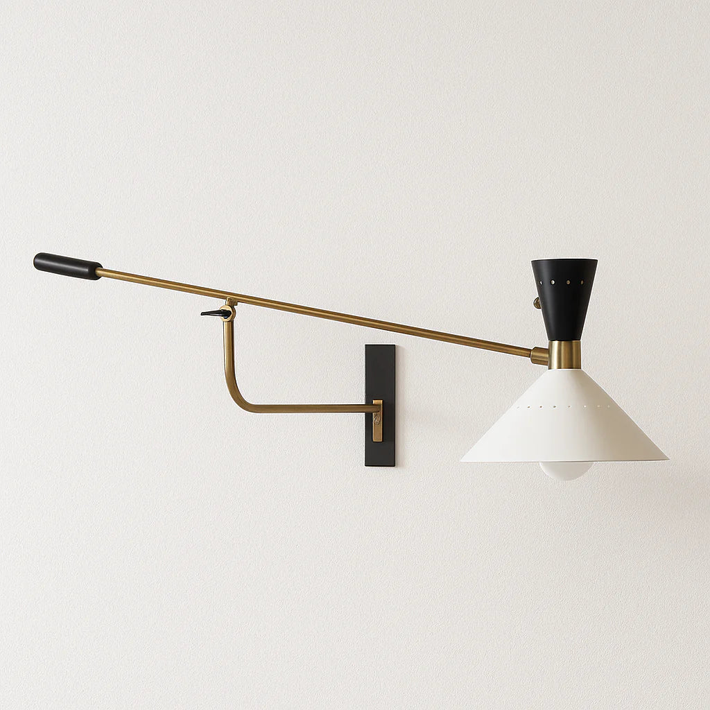 Luminária Arandela Moderna Minimalista Articulada Metal Vecto