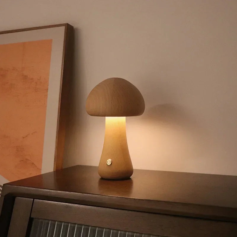 Luminária de Mesa Mushroom Led Recarregável com 3 Cores - Neohousi