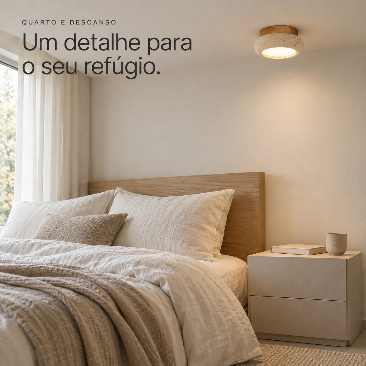 Plafon Nagi no teto de um quarto, ao lado da janela