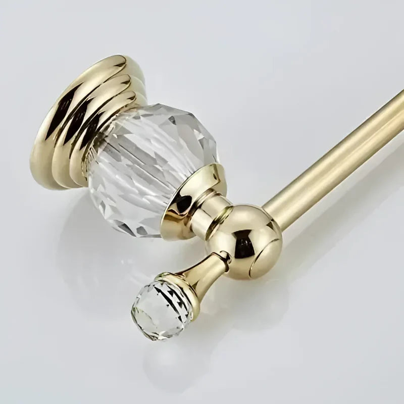 Porta Papel Higiênico Dourado Detalhe em Cristal - Neohousi