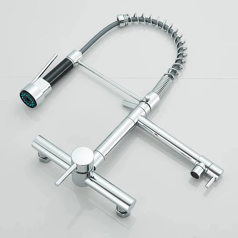 Torneira Gourmet Cozinha Monaco de Parede com Misturador e Jato Extensível - Neohousi