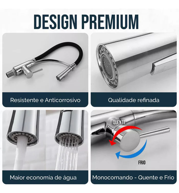 Torneira Gourmet Cozinha Napoli Monocomando - Neohousi