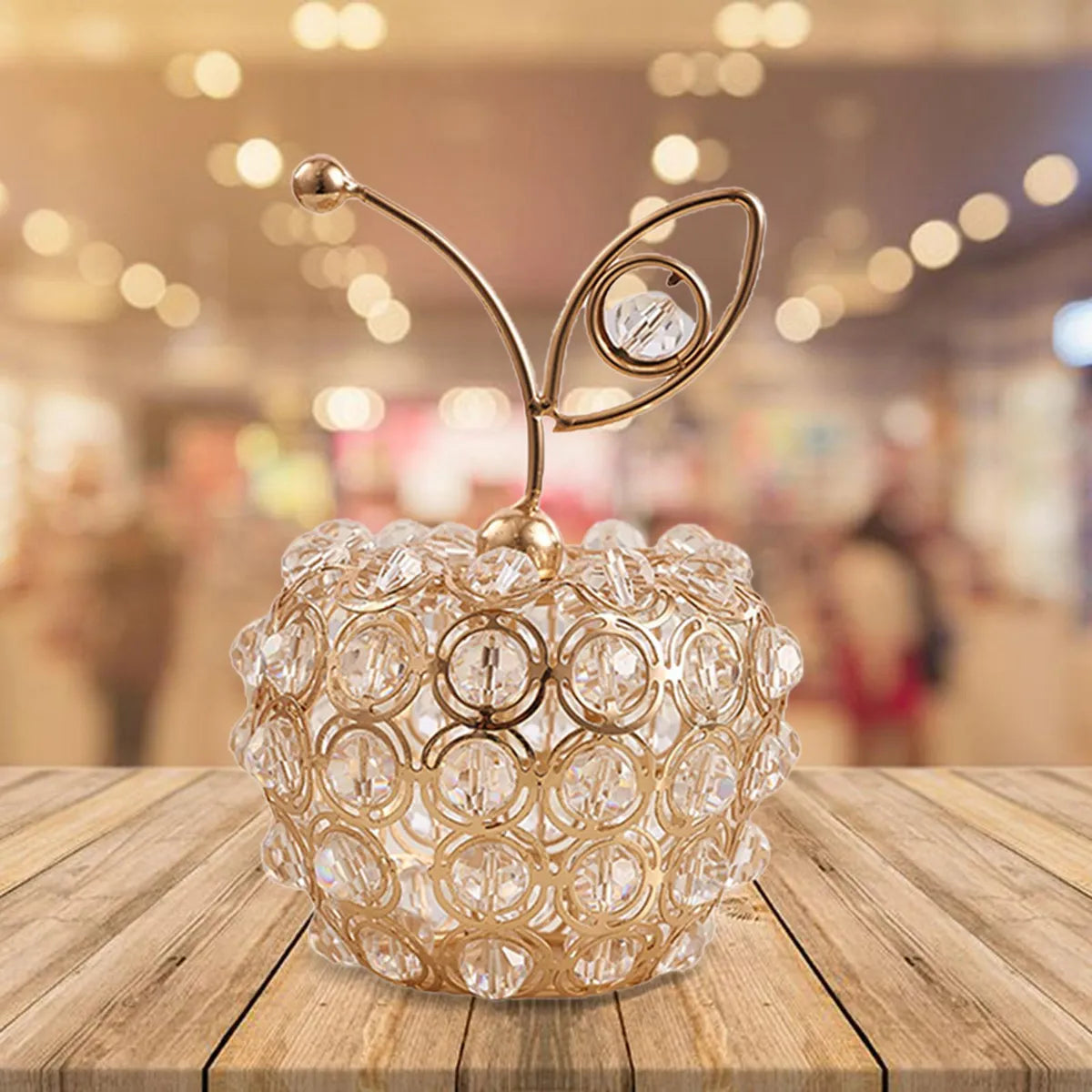 Trio Frutas Luxo Dourado com Cristais - Neohousi