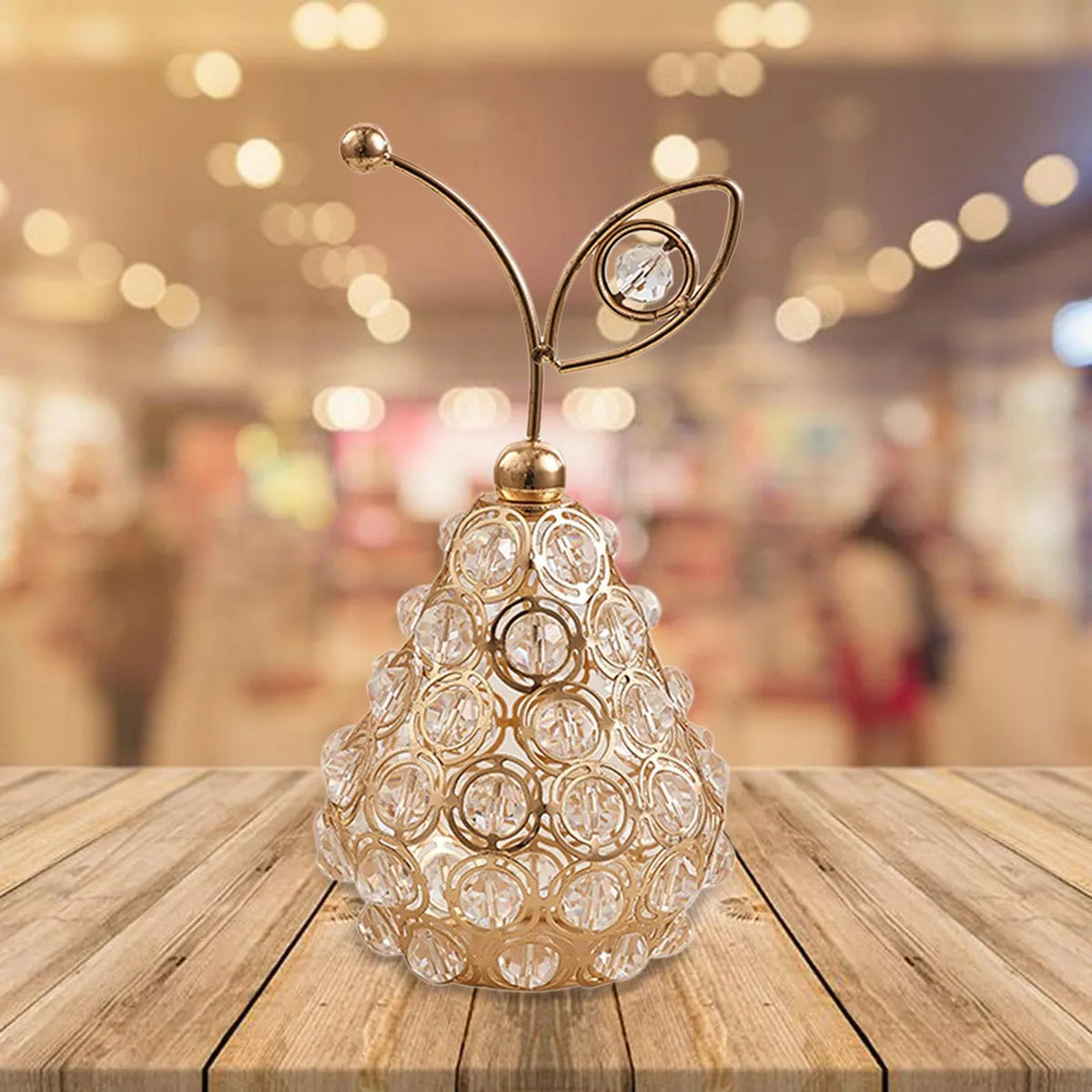 Trio Frutas Luxo Dourado com Cristais - Neohousi