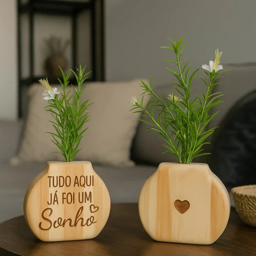 Vaso Decorativo em Madeira - Neohousi