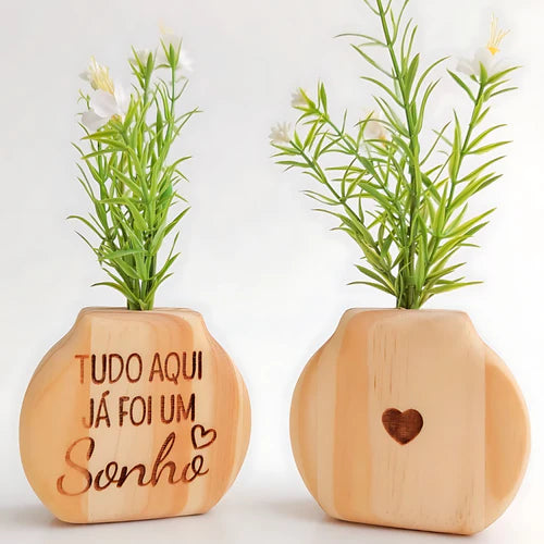 Vaso Decorativo em Madeira - Neohousi