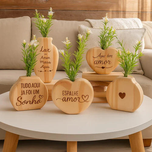Vaso Decorativo em Madeira - Neohousi