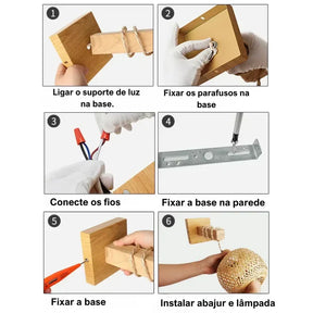 Arandela de Parede em Bambu Natural - Neohousi