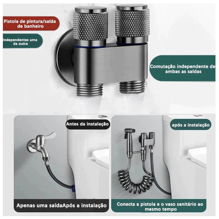 Kit Completo Ducha Higiênica Inox - Alta Pressão - Neohousi