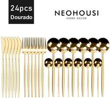 Jogo de Talheres Royal Elegance em Inox - 24 Peças - Neohousi