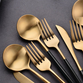 Jogo de Talheres Royal Elegance em Inox - 24 Peças - Neohousi