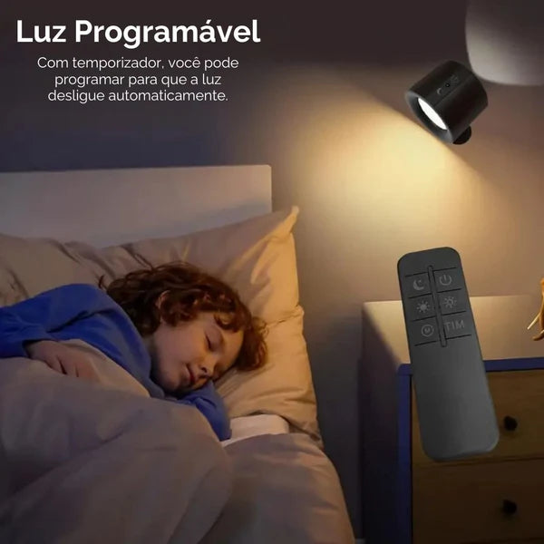 Arandela Led Neolight Foco Duplo Recarregável com Controle Remoto - Neohousi