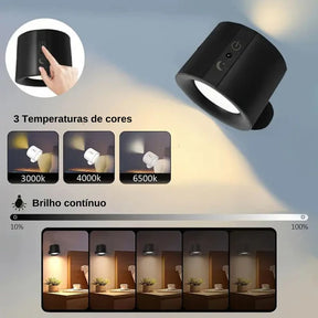 Arandela Led Neolight Foco Duplo Recarregável com Controle Remoto - Neohousi
