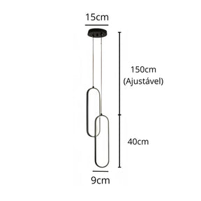 Luminária Pendente Led Moderna 2 Peças - Neo Elegance - Neohousi