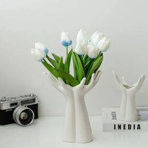 Vaso Decorativo em Cerâmica Hand Bloom - Neohousi