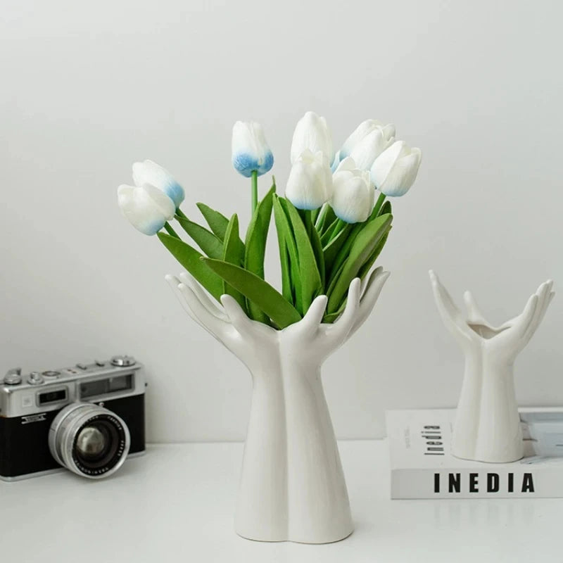 Vaso Decorativo em Cerâmica Hand Bloom - Neohousi