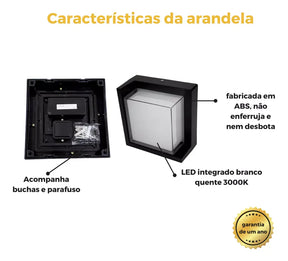 Arandela de Parede Quadrada Minimalista - Neohousi