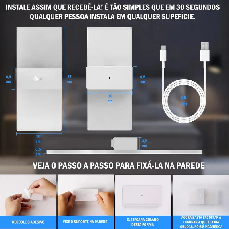 Arandela de Parede Transparente Com Sensor de Movimento - Neohousi