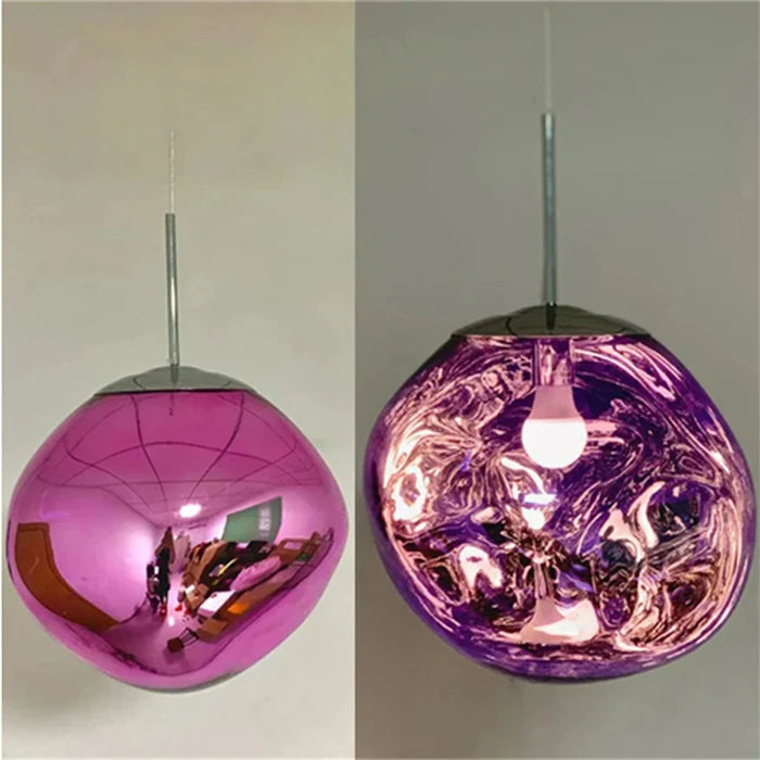 Conjunto Completo Lustre Pendente Moderno Luxuoso Lava Glass - Neohousi