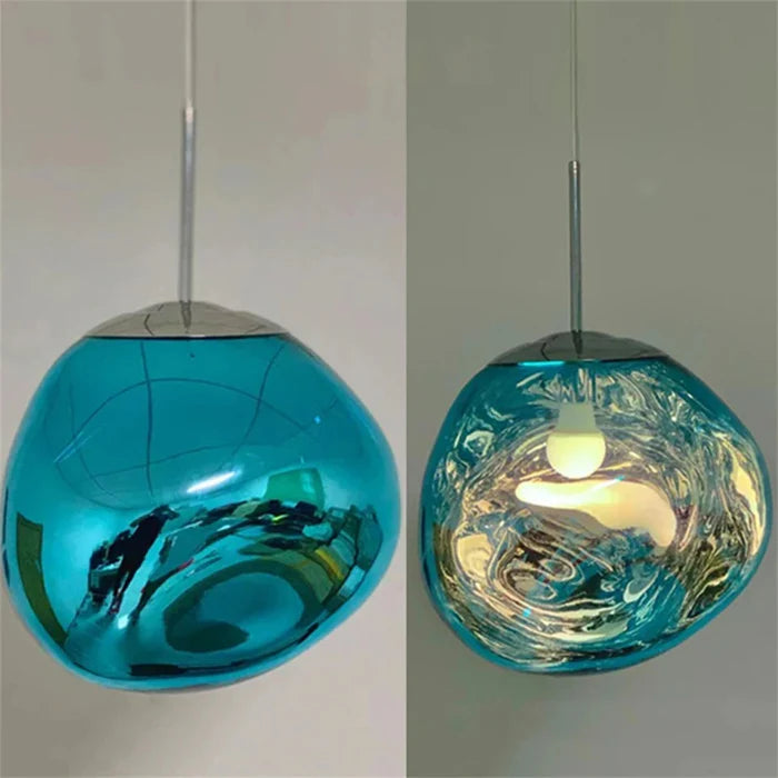 Conjunto Completo Lustre Pendente Moderno Luxuoso Lava Glass - Neohousi