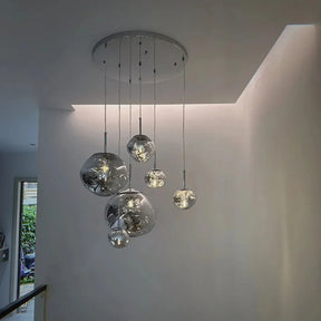 Conjunto Completo Lustre Pendente Moderno Luxuoso Lava Glass - Neohousi
