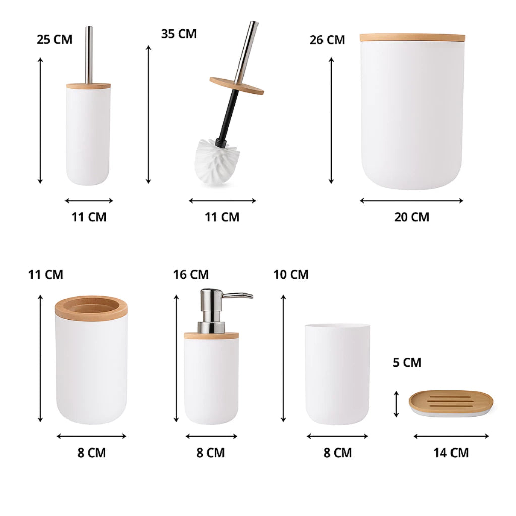 Conjunto para Banheiro Bambu Soft - 6 Peças - Neohousi