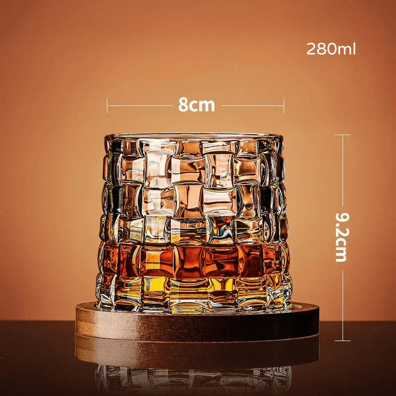 Copo de Whisky Cristal com Base Rotativa - Neohousi