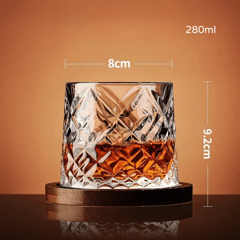 Copo de Whisky Cristal com Base Rotativa - Neohousi