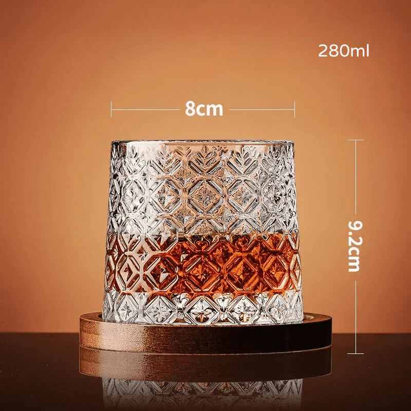 Copo de Whisky Cristal com Base Rotativa - Neohousi