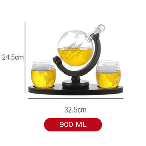 Decanter Whisky Globo Conjunto Recipiente de Vidro - Neohousi