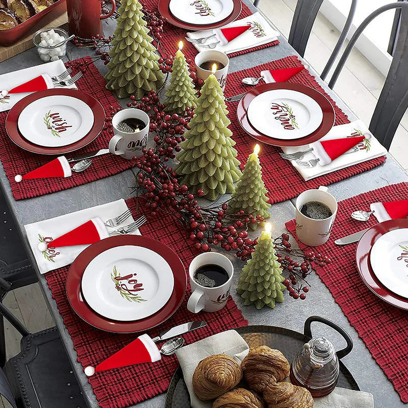 Decoração Mesa Posta Natal Kit de Proteção Talheres - Neohousi