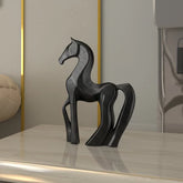 Escultura Decorativa Cavalo Abstrato Preto - Neohousi
