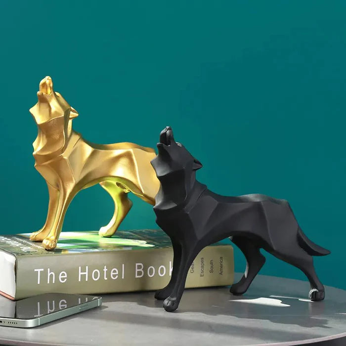 Escultura Decorativa Lobo Uivando - Neohousi