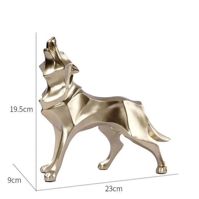 Escultura Decorativa Lobo Uivando - Neohousi