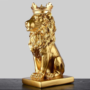 Estatueta Decorativa Leão Imperador - Neohousi